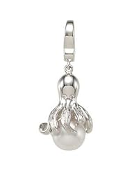 Freshwater Cultured Pearl & Diamond Charm Sterling Silver 68404