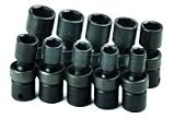 10 Pcs. 3/8 Dr. Metric 6 Point Swivel Impact Socket Set