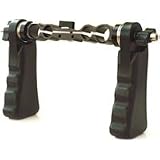Cavision Dual Handgrips and Connector for 15mm Diameter, 60mm Spaced Rods with New Version Connection Bridge.