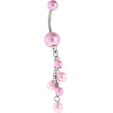 Pink CLASSIC Fresh Water PEARL DANGLE Belly Ring by Body Candy