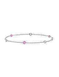 Pink Sapphire and Diamond Bracelet 18K White Gold - 0.75 CT TGW