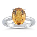 4.67 Cts Citrine Solitaire Ring in Platinum