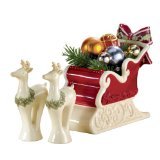 Grasslands Road Holiday Presents 7-Inch by 3-Inch-1/2-Inch by 6-1/2-Inch Sleigh Candy Dish, Reindeer Salt and Pepper Gift Set, 3 Piece