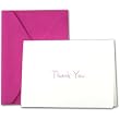 Engraved Raspberry Thank You Pearl White Notes
