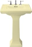 Kohler 27 Centerset Fireclay Bathroom Sink with Overflow and 3 Pre Drilled Faucet Holes from the Memoirs Collection Sunlight - K-2258-4-Y2