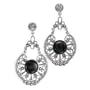 .925 Silver, Black Onyx & Marcasite Earrings