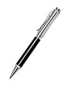Huron Black & Chrome Ballpoint Pen, Black Ink