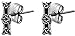 Celtic Letter "I" Pewter Stud Earrings