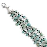 21EgLl7ZLRL. SL160  Quartz Amazonite Jade Onyx Bead Five Str Bracelet 8 Inch   Lobster Claw   JewelryWeb Reviews