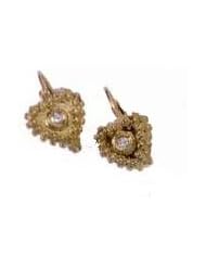 14k Heart-Shaped Caviar Diamond Earrings (0.06 ct.tw.)