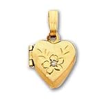 18in Gold-plated .01 Ct. Diamond Heart Locket Necklace