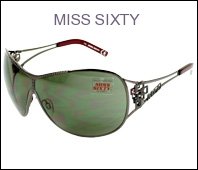 21EgaKF0CaL Miss Sixty Sunglasses MX366S 08A Metal Rhinestones Gun