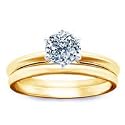 0.75 Carat D/VS2 Round Certified Diamond Matched Wedding Set in 18ct Solid Yellow Gold