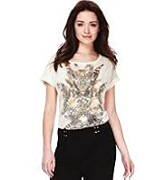 Petite Aztec Print Placement Top