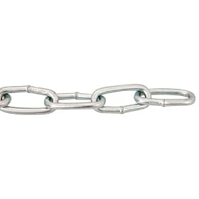 Trade Size - 4/0, Wire Dia., - .218, Inside Dims.; Lgth. - 1.39, Width - .38, No Lifting, Straight Link Coil Chain (1 Foot)