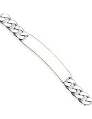 Sterling Silver 8inch Engraveable Antiqued Curb Link ID Bracelet
