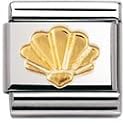 NOMINATION Italian Charm in stainless steel and 18k gold (Seashell)