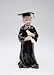 Large Graduate Boy Holding Diploma in Long Black Robe Figurine