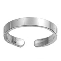 Sterling Silver Plain Toe Ring - 3mm Band Width