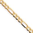 14k 4mm Concave Open Figaro Chain Necklace - 30 Inch - Lobster Claw