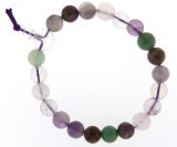Mulit Gemstone Power Bracelet - Amethyst, Crystal Quartz, Fluorite, Rose Quartz