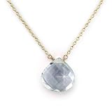 14K Gold Necklace with Rock Crystal Pendant