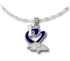 NFL Officially Licensed I Heart Ravens Enamel Pendant - NFL Baltimore Ravens