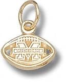 Michigan Wolverines Solid 10K Gold ''M'' Pierced Football 1/4'' Pendant