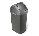 simplehuman swing lid plastic trash can - 40L grey