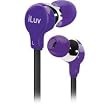 iLuv iEP314PUR Ergonomic and Comfort Flat-Wire Earphones (Purple)