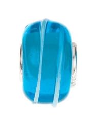Kera Blue Stripe Glass Bead