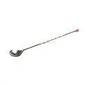 11'' Bar Mixing Spoon, Stainless Steel w/ Removable Red Tip