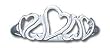 Solid Sterling Silver Heart Shaped Light Ring
