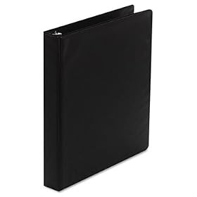 Basic Vinyl D-Ring Binder, 1 Capacity, Black