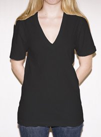 American Apparel Short Sleeve Deep V-Neck Tee