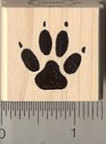 Dog Paw Print Rubber Stamp - Wood Mounted