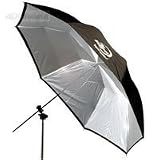 Photogenic 60 Eclipse Umbrella with White Satin Interior & Black Cover.