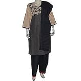 Shalwar Kamiz Printed Embroidered Cotton Multicolored Size L (slk375)