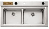 Franke Kubus Stainless Steel Double Bowl Drop-On Sink, 48 w x 26 d