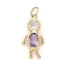 14k 3x5mm Boy June Birthstone CZ Pendant by JewelryWeb