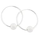 Sterling Silver 20mm Hoop Earrings with Ball