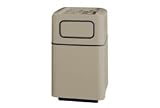 Self-Closing Tray Top Receptacle, Gray, 40 Gal Capacity, 24Sq X 38H