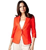 Per Una Pure Linen Notch Lapel 3/4 Sleeve Jacket