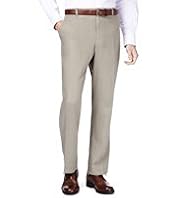 Summer Weight Linen Blend Flat Front Trousers