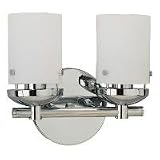 Review Sea Gull Lighting 40044-05 / Sea Gull Lighting 40044-05 Bliss Two-Light Vanity, Chrome Finish with Cased Opal Etched Glass