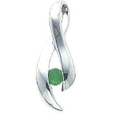 14K White Gold 3mm Emerald May Slide Pendant Jewelry