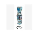 Safco 4139CH Wire Rotary Literature Rack, 16 Letter Size Compartments, 15wx15Dx60h, Charcoal