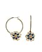 Pilgrim Flower 2 16ct Gold Plated and Multi Hoop Earrings