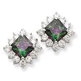 Sterling Silver Mystic and Clear CZ Earrings QE2946