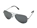 Aviator Style Sunglasses - Silver Frame / Mirror Lens